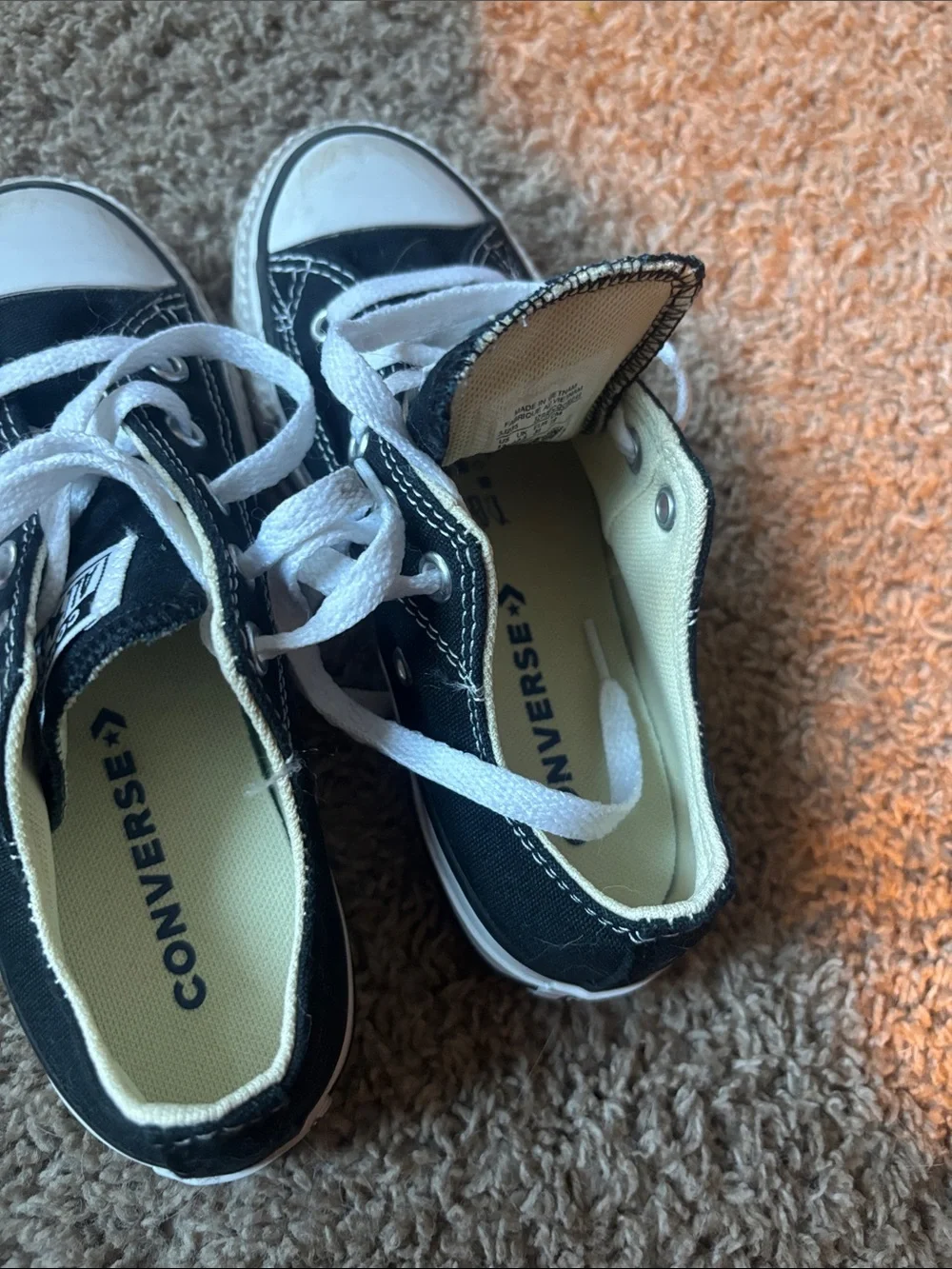 Converse Black Canvas Kids Low-Top Sneakers with White Accents